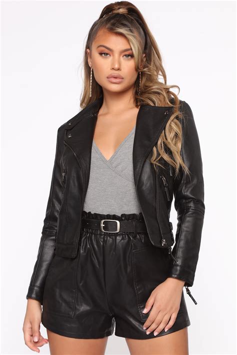 tell me no lies pu leather jacket black fashion nova jackets
