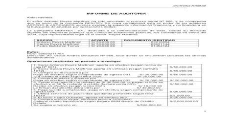 Ejemplo De Informe De Auditoria Forense 1 Pdf Document