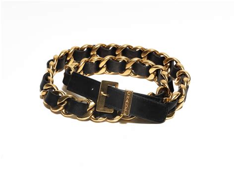Chanel Black Leather Chain Belt Autumn Winter 1993 At 1stdibs