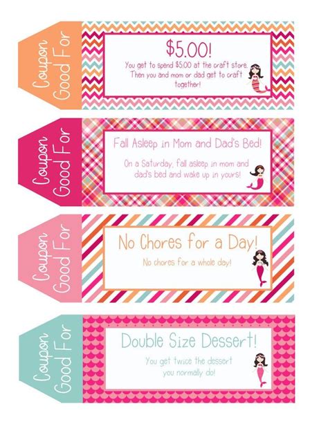 Kids Coupon Book 39 Printable Coupons For Kids Ts For Etsy In 2020