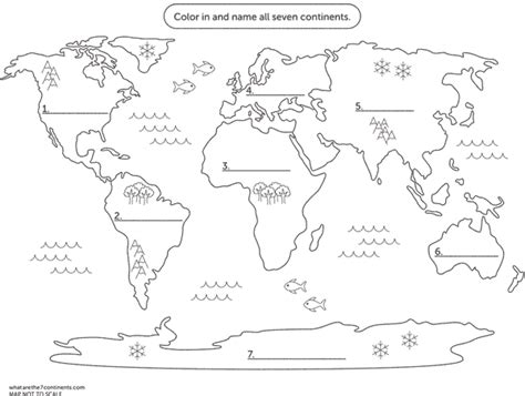 Free Coloring Map Of The 7 Continents Homeschool Giveaways