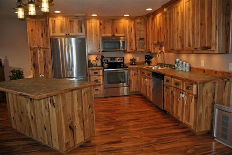 Design your kitchen with hickory shaker cabinets! Rustic Hickory Lander WY kitchen in 2019 | Small kitchen ...