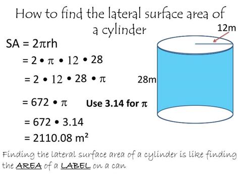 In order to calculate the surface area of the cylinder you find the area of the two bases and add this to the lateral area. PPT - Surface area of a cylinder PowerPoint Presentation ...