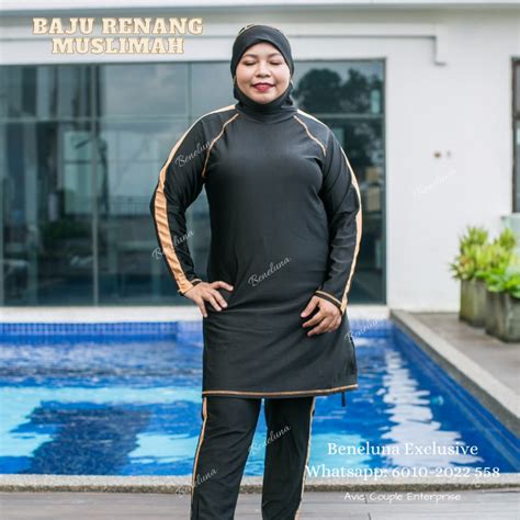 Size S Xl Kg Kg Plus Size Baju Renang Muslimah Swimsuit Swimwear