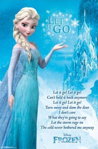 Frozen Let It Go Song Lyrics Disney 22 X 34 Movie Poster For Sale Online Ebay