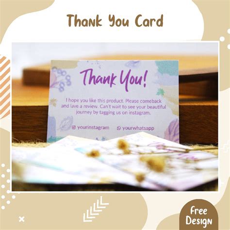 Thank You Card Kartu Hampers Kartu Souvenir Thankyou Card Kartu Terima Kasih Sisi