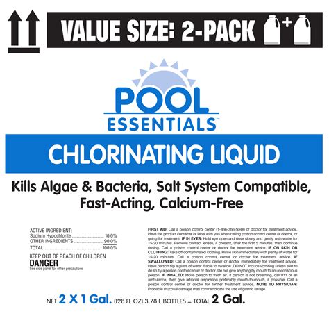 Pool Essentials Chlorinating Liquid For Swimming Pools 2 Pack