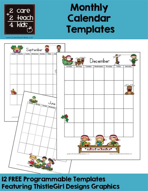 Printable Preschool Calendars