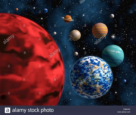 Illustration Of A Group Of Generic Not Real Planets In