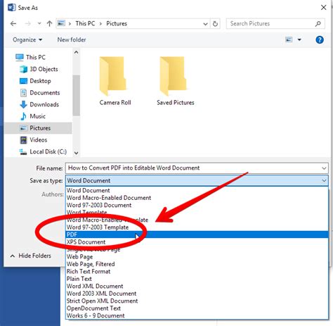 How To Convert Pdf Into Editable Word Document With Windows 10 Laptop
