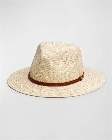 Rag And Bone Packable Straw And Leather Fedora Editorialist