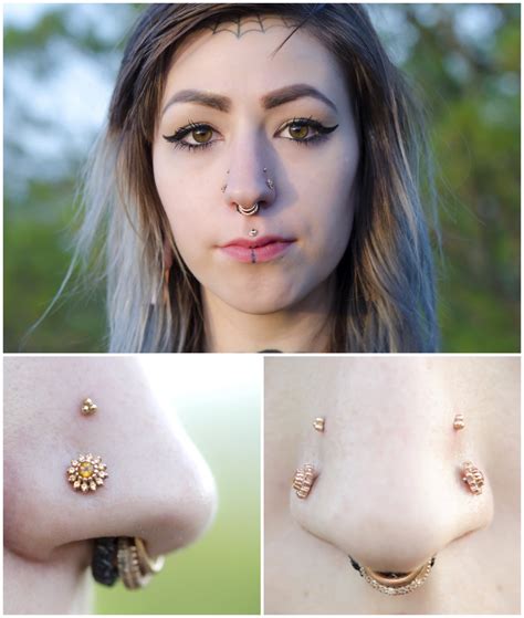 2 Tumblr High Nostril Piercing Facial Piercings Body Piercings