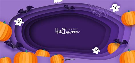 purple geometric halloween banner background halloween background bat pumpkin lantern