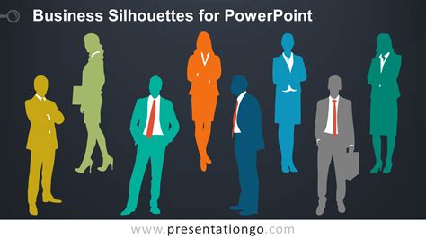 Business People Silhouettes For Powerpoint