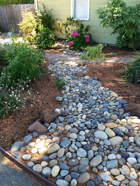 Dry River Bed Dry Riverbed Landscaping Front Yard Landscaping