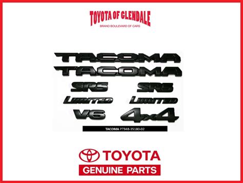 2016 2021 Toyota Tacoma Blackout Emblem Overlay Kit Genuine Oem Pt948