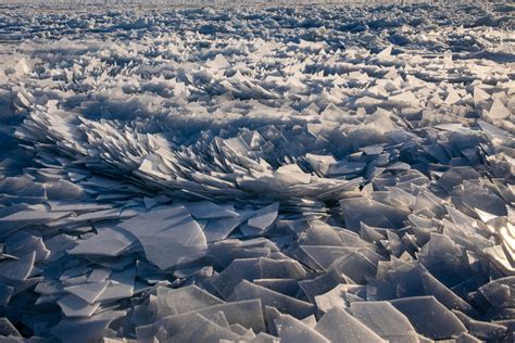 Surreal Ice Formations Give Lake Michigan Appearance Of Being Covered