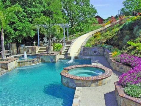 Love The Slide Dream Pools Swimming Pool Slides Dream Backyard