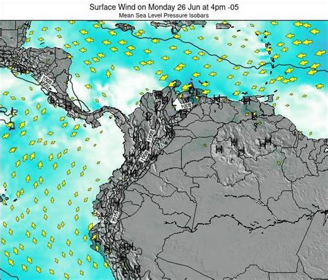 Colombia Surface Wind On Sunday 25 Feb At 10pm 05