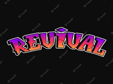 Premium Vector Revival Word Trippy Psychedelic Graffiti Style Letters