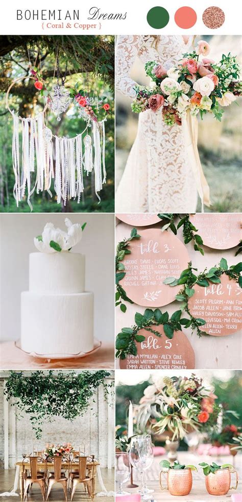 Celebrate your love surrounded by a flourishing oasis of leaves of flowers. Top 5 Rustic / Bohemian Chic Wedding Color Palettes We ...