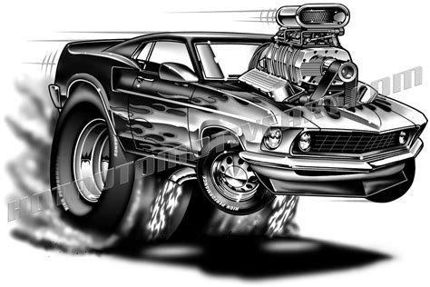 1969 Ford Mustang Fastback Cartoon Clip Art Muscle Cars Mustang Car