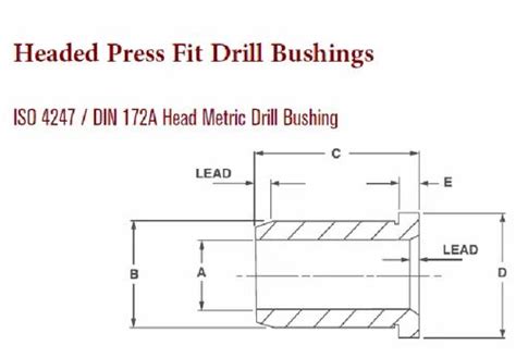 Headed Press Fit Drill Bushings Iso 4247 And Din 172a Head Metric Drill