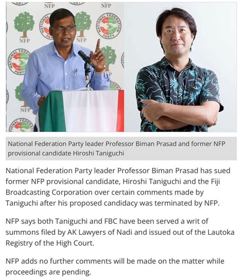 Nfp Leader Reported To Police Mrs Hiroshi Taniguchi Reports Biman