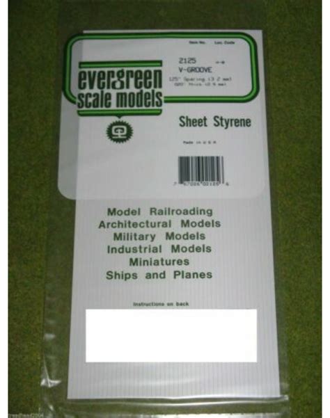 Evergreen Plastic Materials 2125 Opaque White Polystyrene Sheet V Groove 125 Spacing
