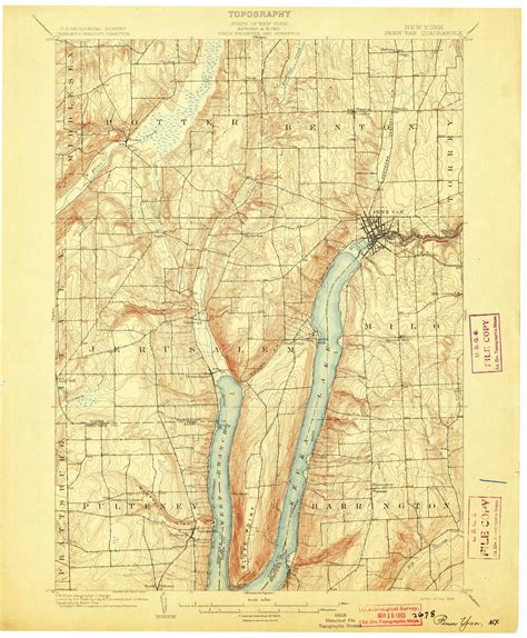 Penn Yan Ny 1903 1903 Usgs Old Topo Map 15x15 Ny Quad Old Maps