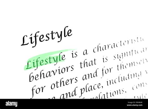 Lifestyle Word And Paragraph By Definition Closeup Stock Photo Alamy