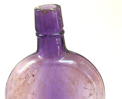 Antique Amethyst Flask Victorian Purple Glass By Oldetymenotions