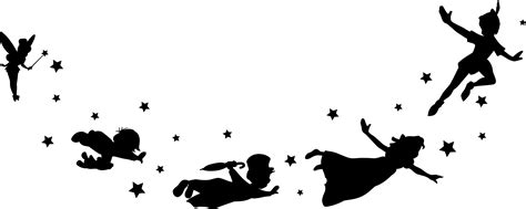 Peter Pan And Friends Flying - Peter Pan Flying Silhouette ...