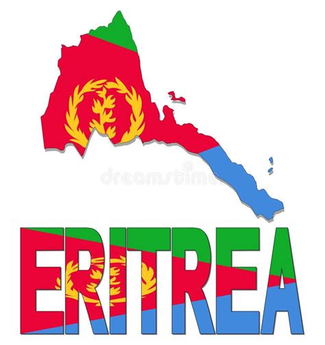 Eritrea Map Flag And Text Illustration Stock Illustration