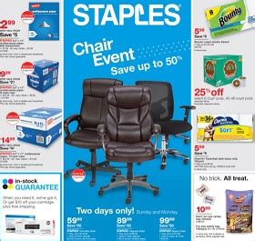 Staples Weekly Ad October 16 - 22, 2016. Fall Chair Event