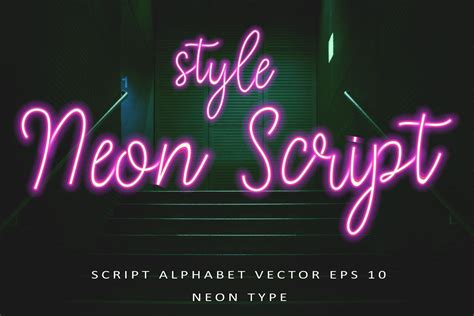 Neon Script Style Vector Ai Eps10 Script Alphabet Neon Alphabet
