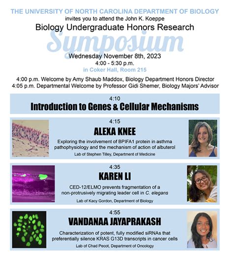 koeppe biology honors symposium unc department of biology