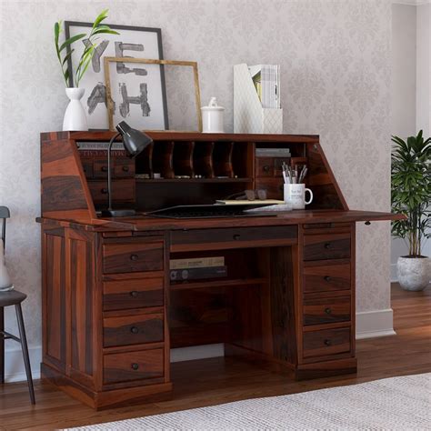 Philadelphia Solid Wood Handmade 44 Inch Drop Front Secretary Desk