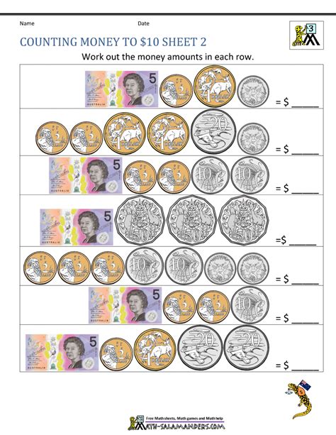 Money Worksheets Australian