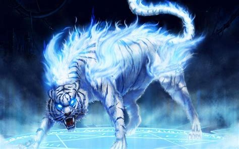 Download Cool Digital Art Of White Tiger Wallpaper