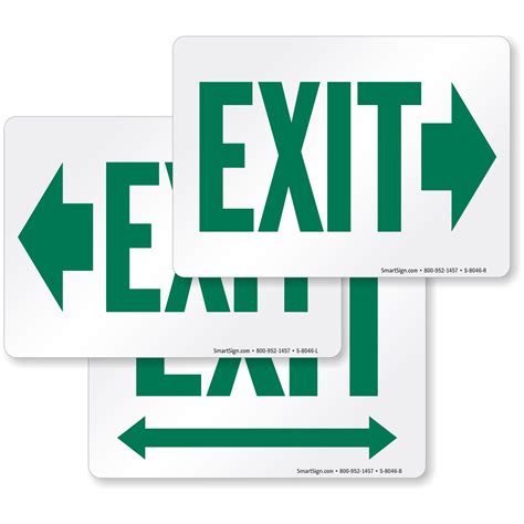 Exit With Green Right Arrow Direction Sign Sku S 8046 R