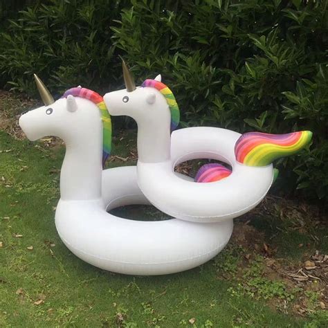 Rainbow Inflatable Unicorn Pool Tube Ring In 2022 Inflatable Flamingo Flamingo Float Pool Tube