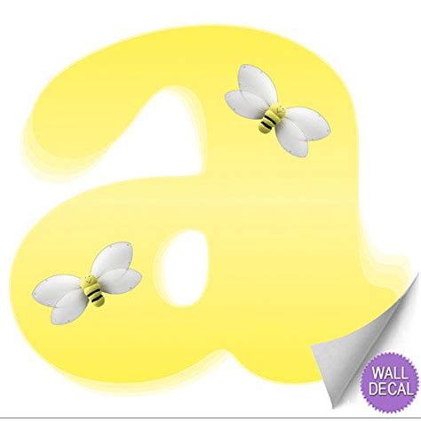 Wall Letters A Yellow Bumble Bee Letter Stickers Alphabet Initial Vinyl