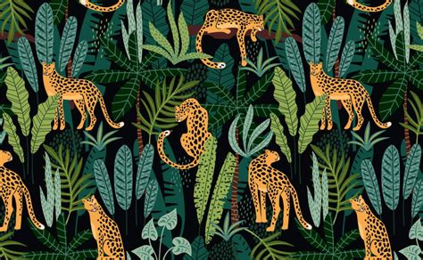 Download Forest Leopard Pattern Design Wallpaper