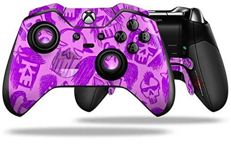 Skull Sketches Purple Decal Style Skin Fits Microsoft