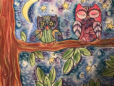 Starry Night Owls Starry Night Painting Art