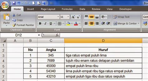 Tutorial Mengubah Nilai Angka Menjadi Huruf Atau Teks Terbilang Di