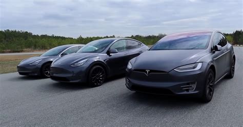 Ev Drag Race Tesla Model Y Vs Model 3 Vs Model X