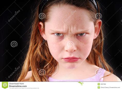 Young Girl Looking Angry Stock Photo Image Of Emotion 4997968