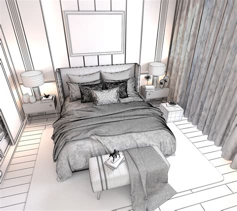 3d Modern Bedroom Interior Scene 2 Model Turbosquid 1775888